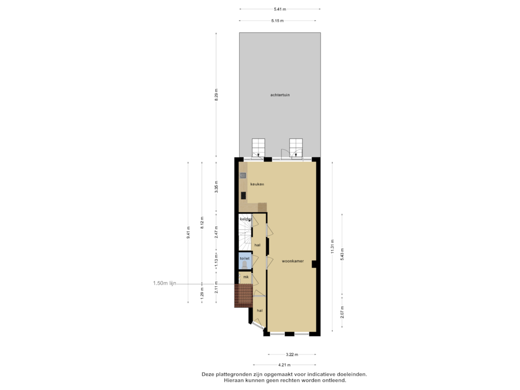 Bekijk plattegrond van Begane grond van Willem Buytewechstraat 50-B