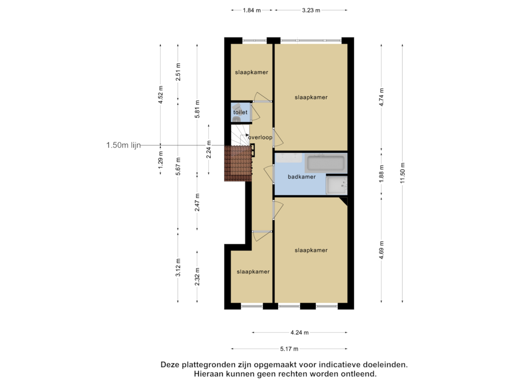 Bekijk plattegrond van 1e verdieping van Willem Buytewechstraat 50-B