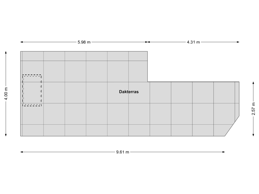 View floorplan of Dakterras of Maasstraat 20-3