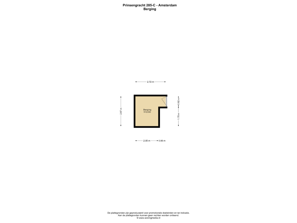 View floorplan of Berging of Prinsengracht 285-C