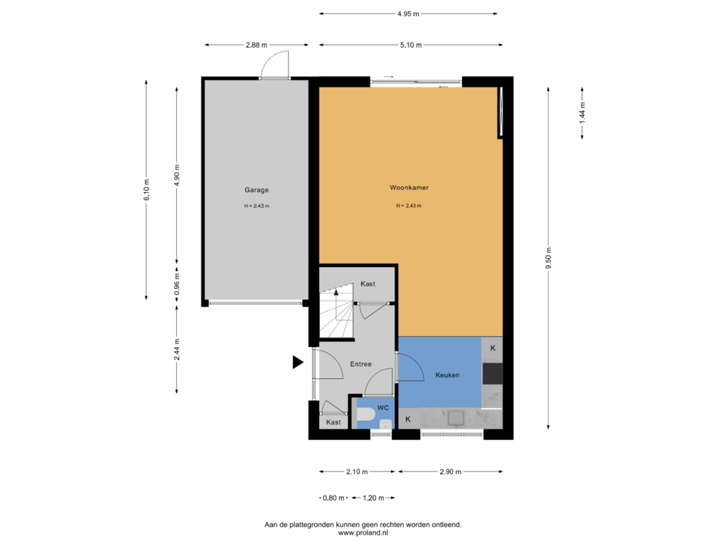 Bekijk plattegrond van Begane Grond van Helmkruid 6