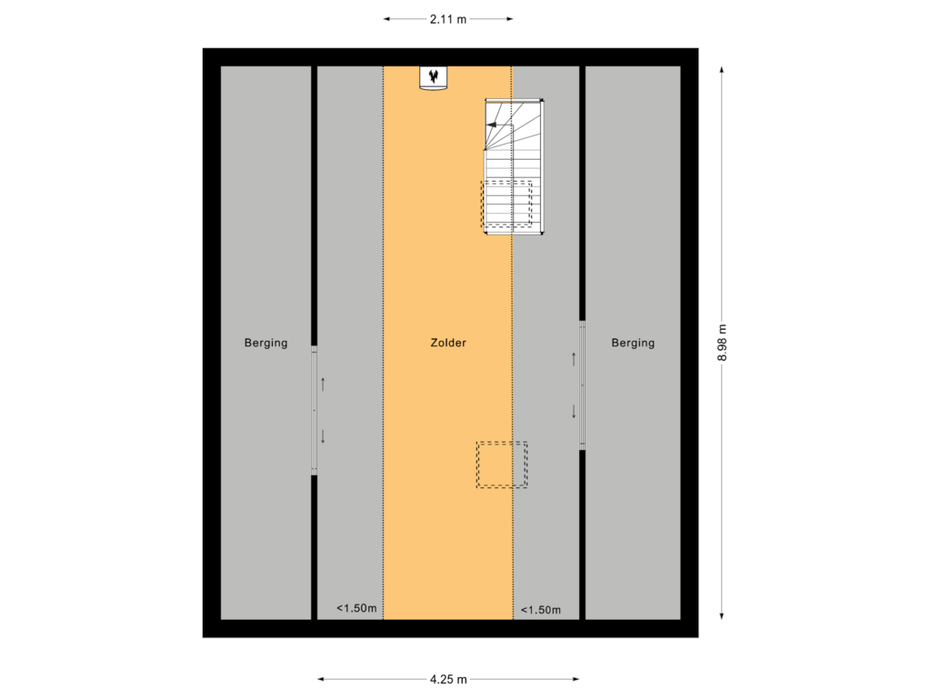 Bekijk plattegrond van Tweede verdieping van Burg. van Lithstraat 12