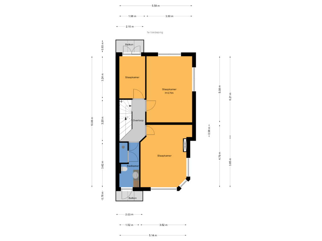 Bekijk plattegrond van 1e Verdieping van Tomatenstraat 258