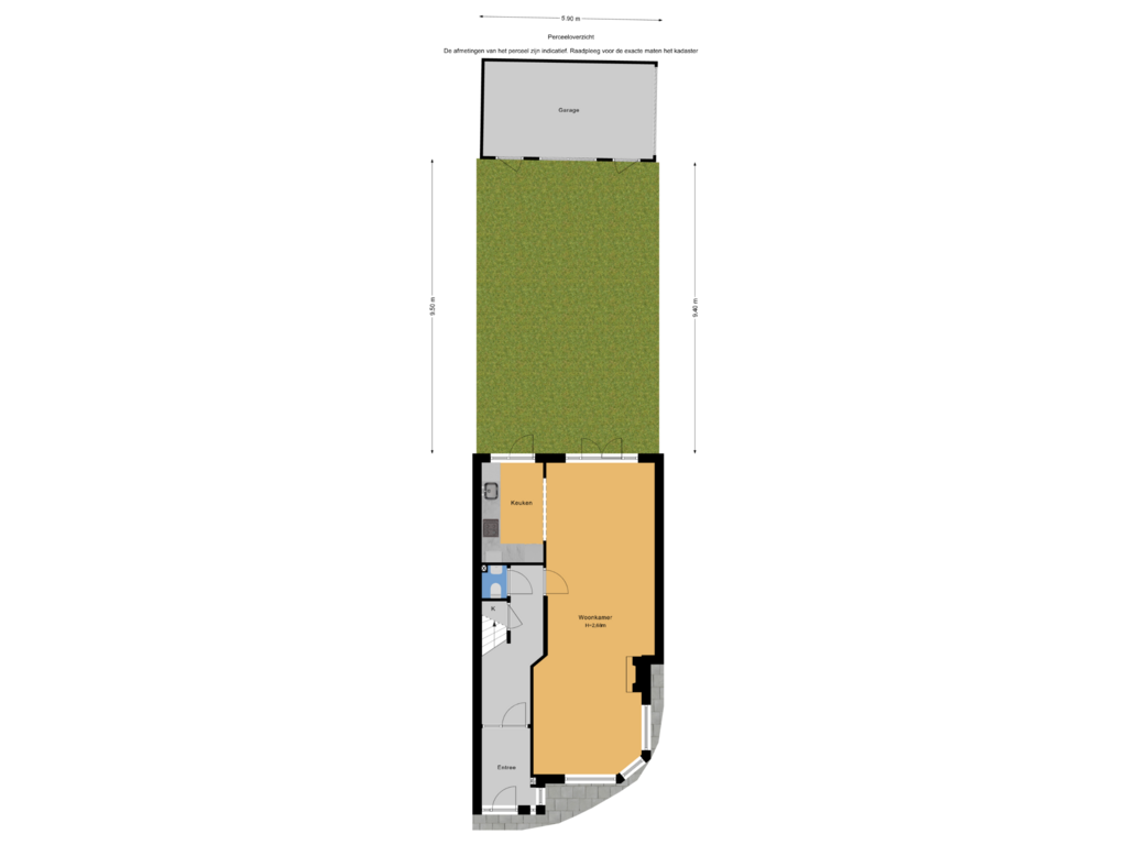 Bekijk plattegrond van Perceeloverzicht van Tomatenstraat 258