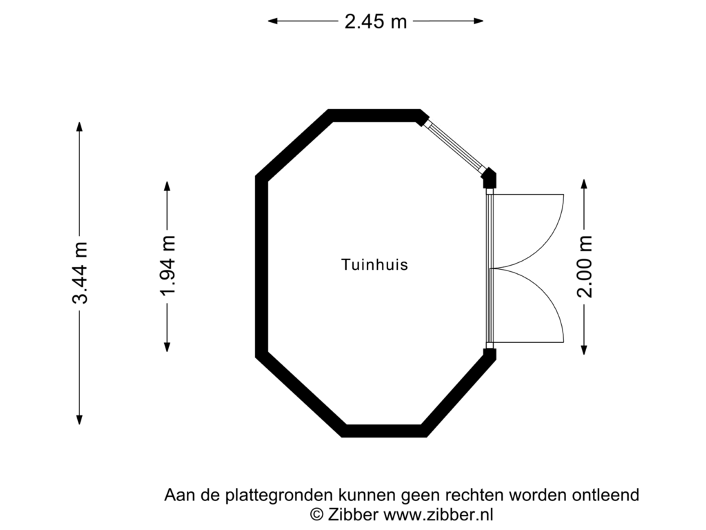 Bekijk plattegrond van Tuinhuis van Zonneweide 16