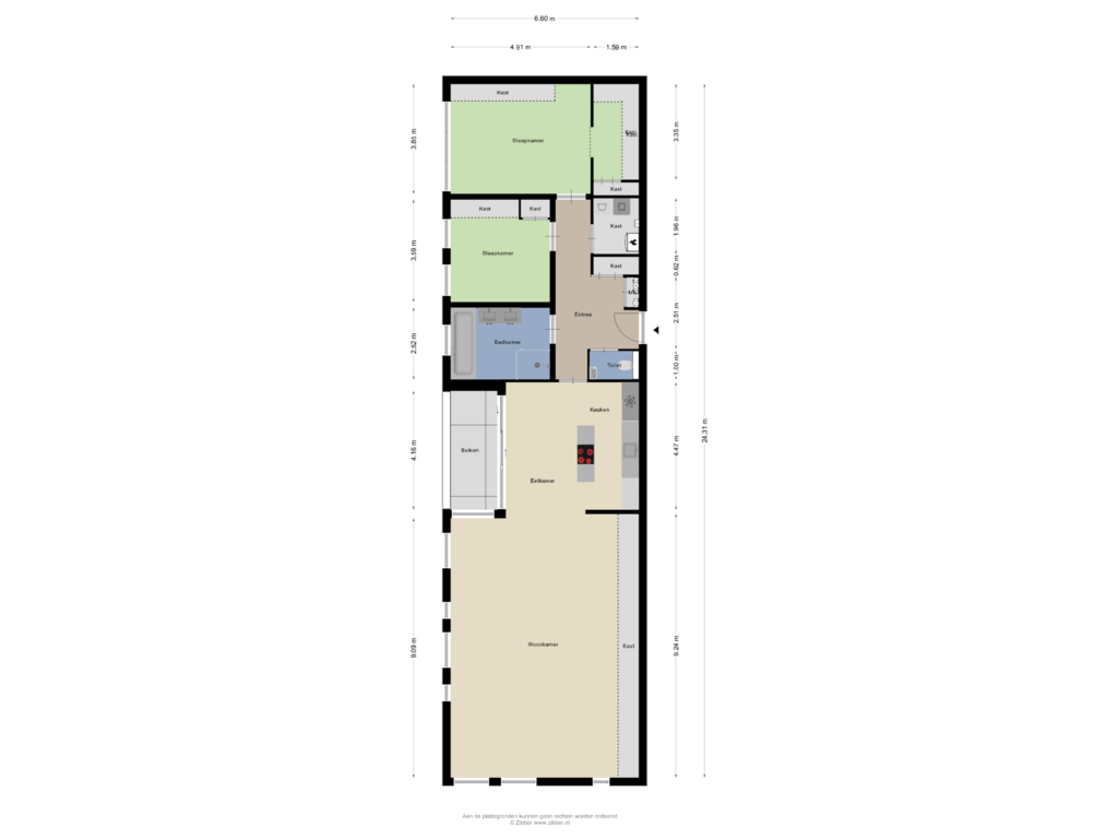 View floorplan of Appartement of Raadhuisstraat 4-A