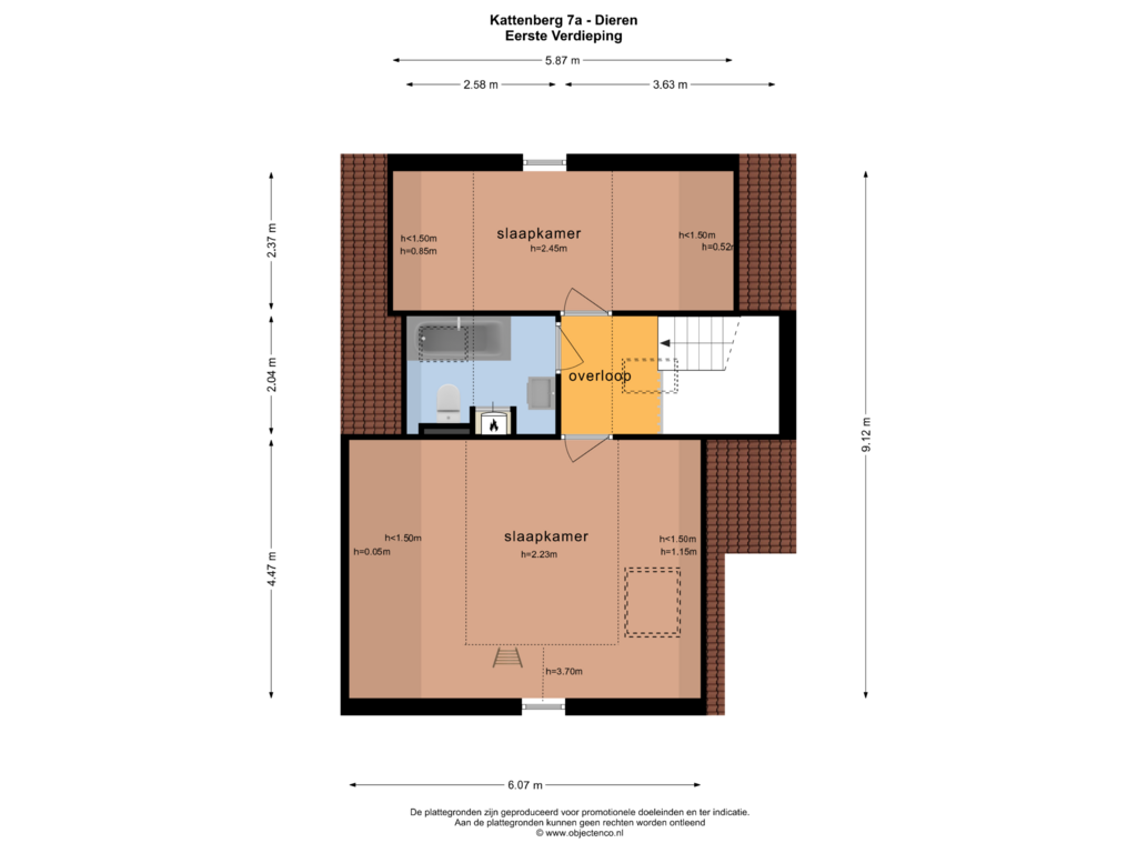 Bekijk plattegrond van Eerste Verdieping van Kattenberg 7-A