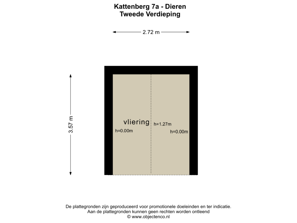 Bekijk plattegrond van Tweede Verdieping van Kattenberg 7-A