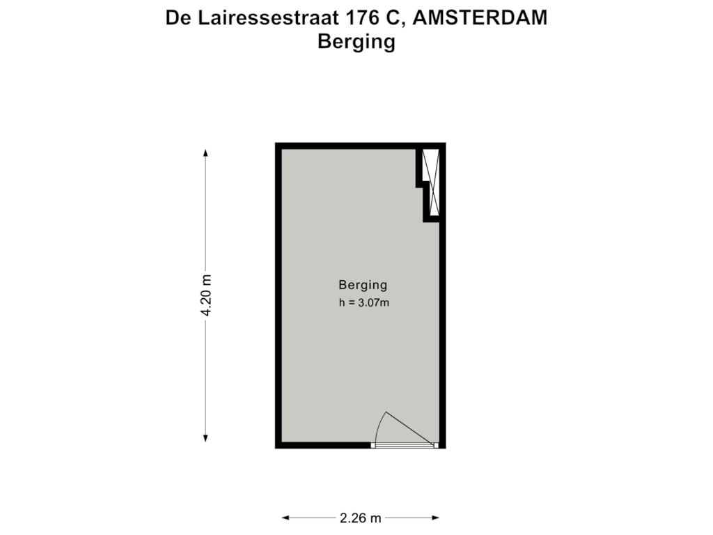 Bekijk plattegrond van Berging van De Lairessestraat 176-C