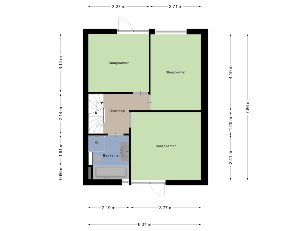 Bekijk plattegrond van Eerste Verdieping van Kreek 14