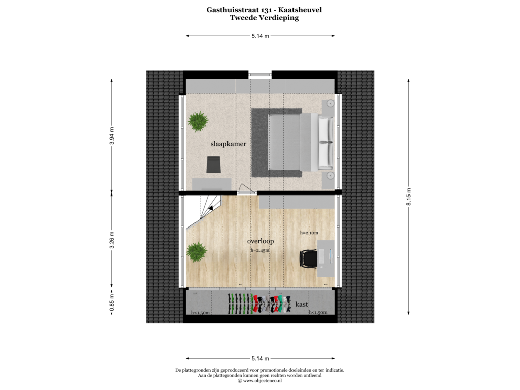 Bekijk plattegrond van Tweede Verdieping van Gasthuisstraat 131