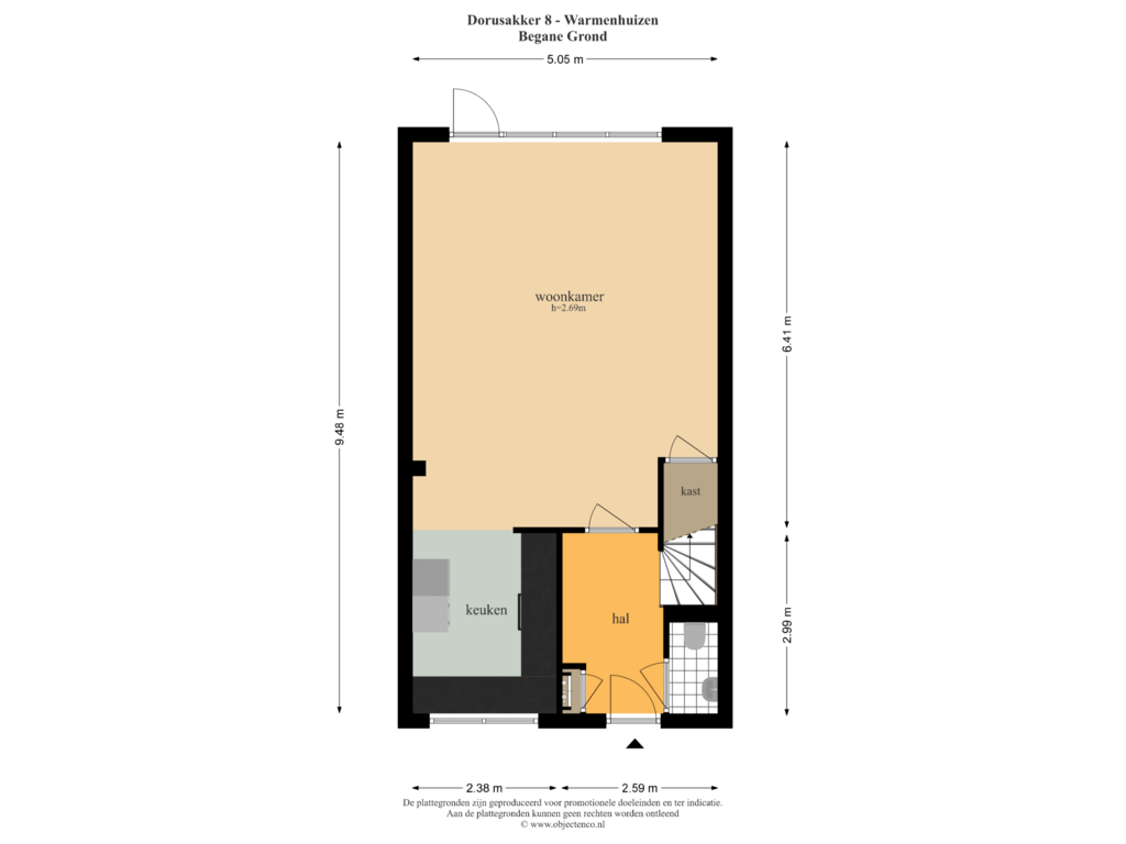 Bekijk plattegrond van Begane Grond van Dorusakker 8