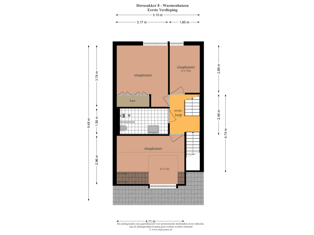 Bekijk plattegrond van Eerste Verdieping van Dorusakker 8