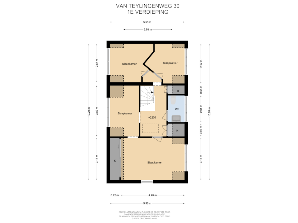 Bekijk plattegrond van 1E Verdieping van Van Teylingenweg 30