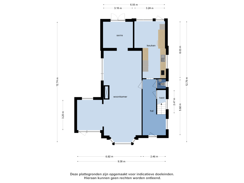 View floorplan of begane grond of Frisolaan 10