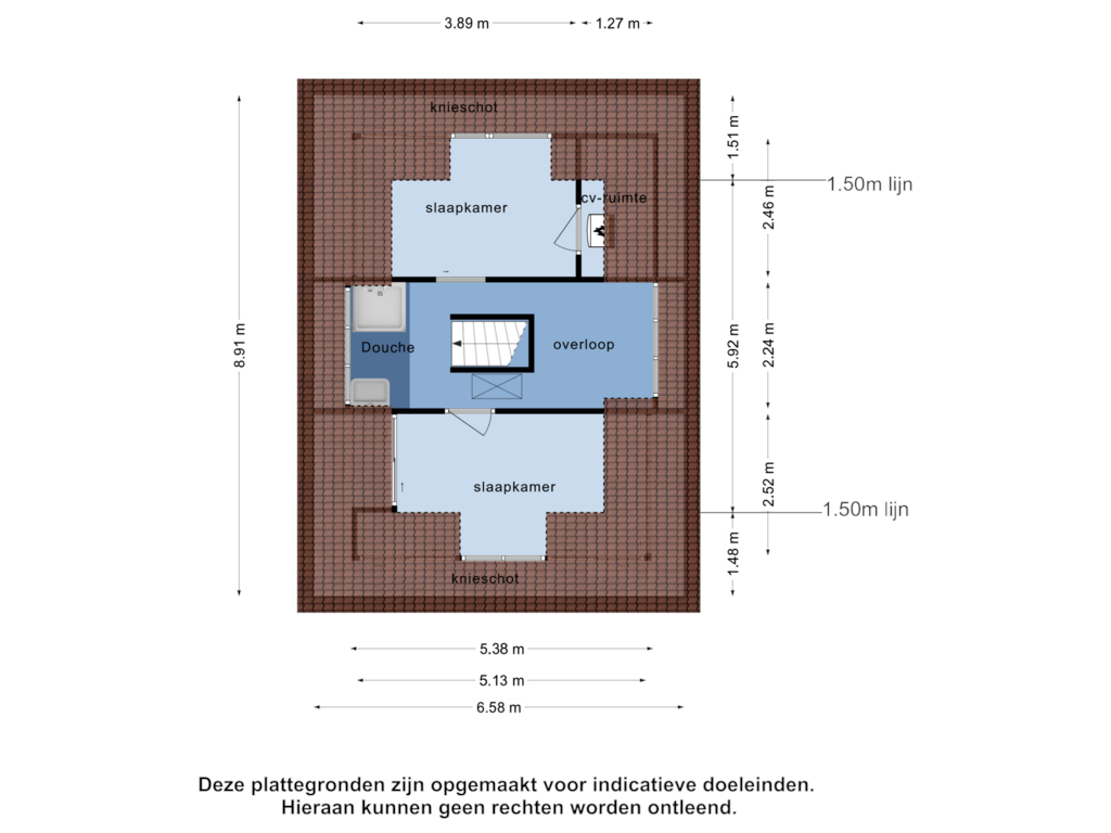 View floorplan of 2e verdieping of Frisolaan 10