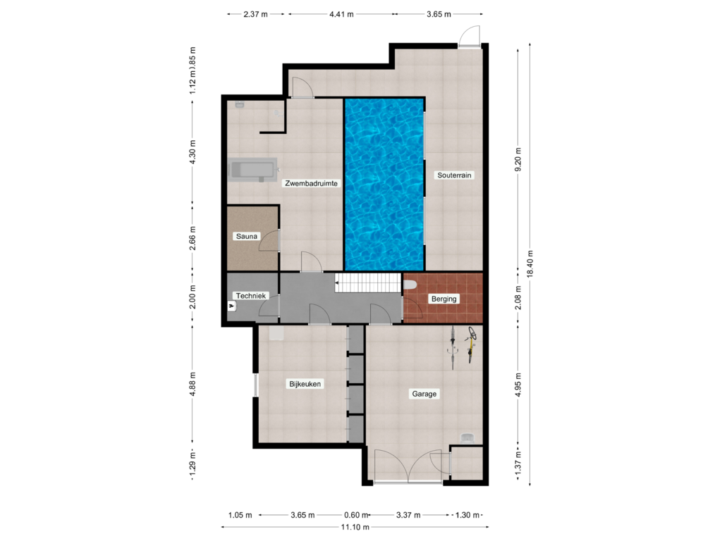 Bekijk plattegrond van Souterrain van Bergseweg 20