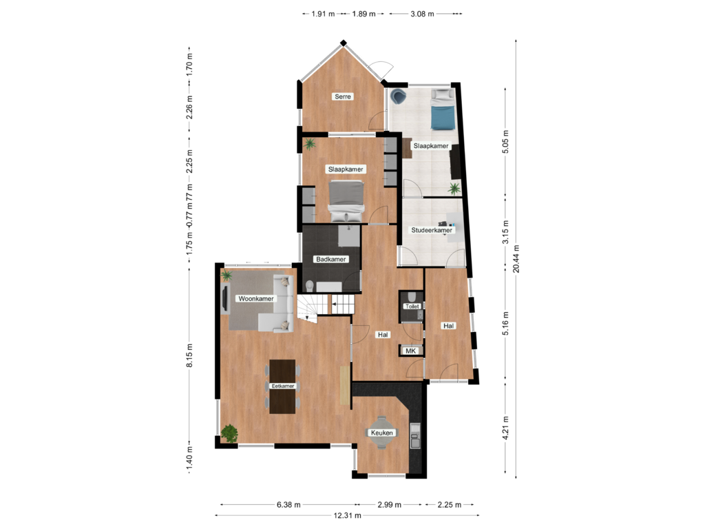 Bekijk plattegrond van Parterre van Bergseweg 20