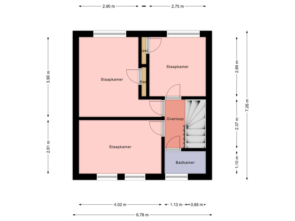 Bekijk plattegrond van Eerste etage van Pastoor Sartonstraat 7