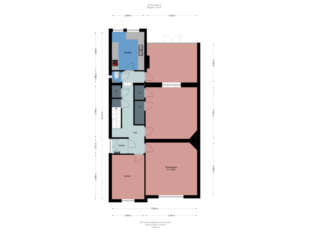 View floorplan of Begane Grond of Bowlespark 9