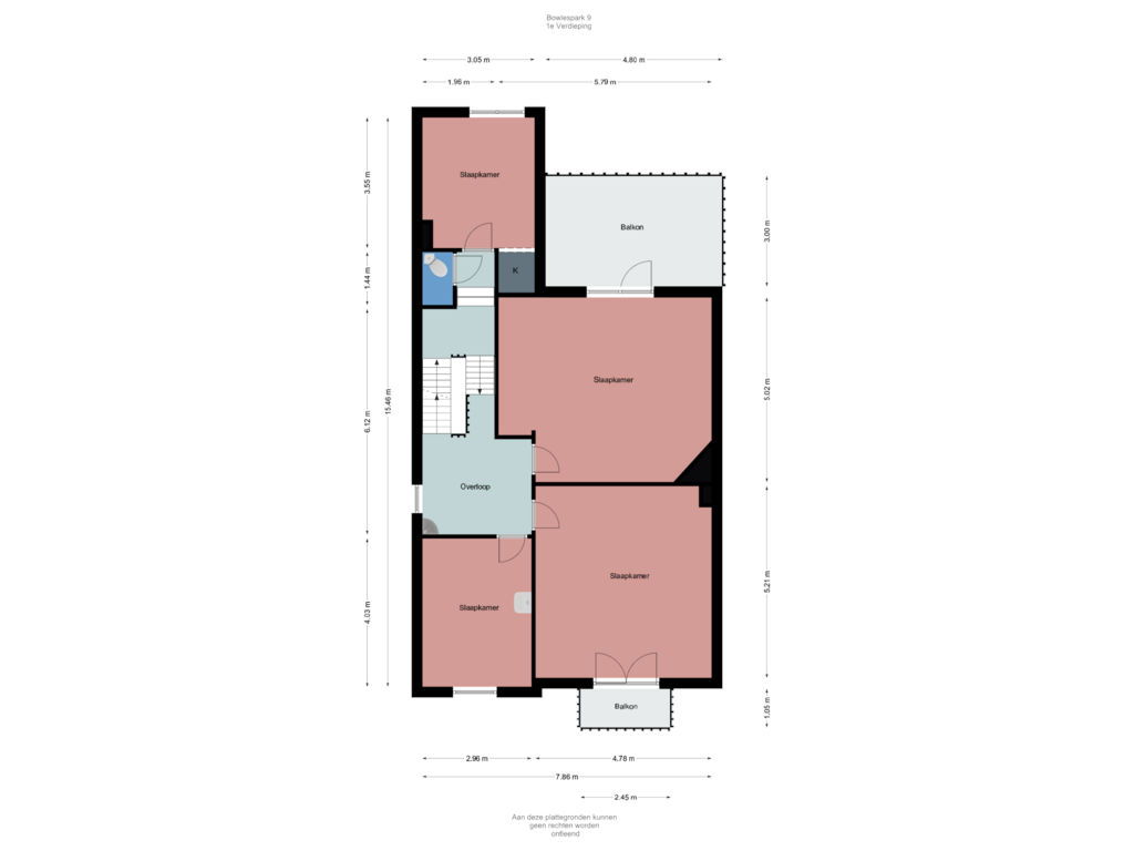 View floorplan of 1e Verdieping of Bowlespark 9