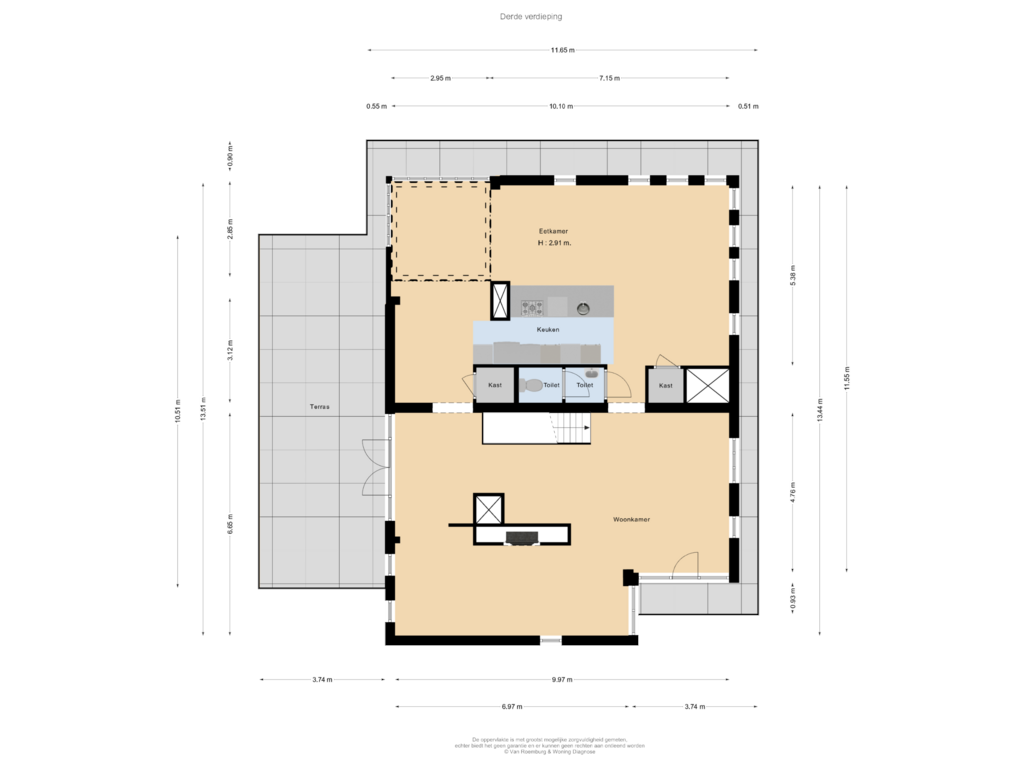 Bekijk plattegrond van Derde verdieping van Stationsplein 35