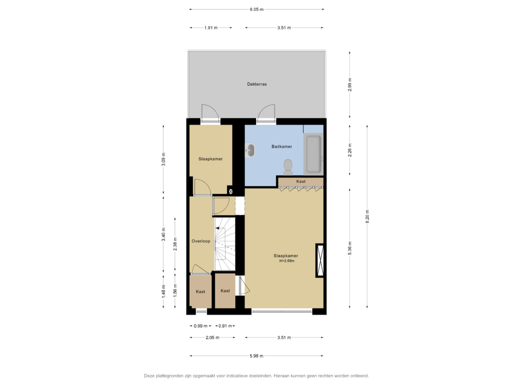 Bekijk plattegrond van 2e verdieping van Lange Hilleweg 63-A