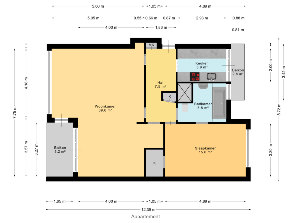 View floorplan of Appartement of Westzeedijk 210