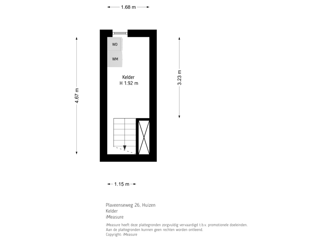 Bekijk plattegrond van Kelder van Plaveenseweg 26