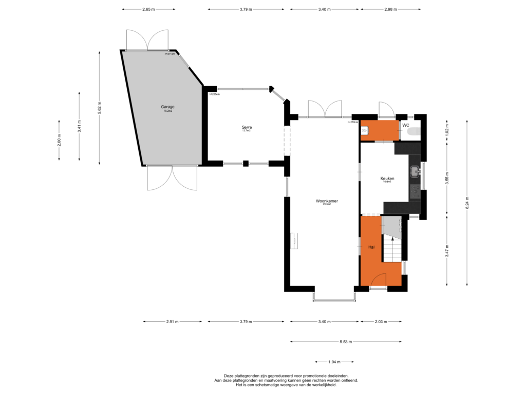 Bekijk plattegrond van Begane Grond van Spoorlaan 44