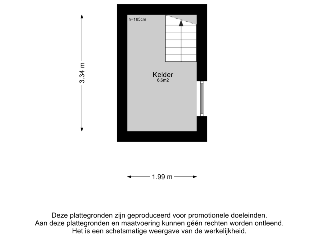 Bekijk plattegrond van Kelder van Spoorlaan 44