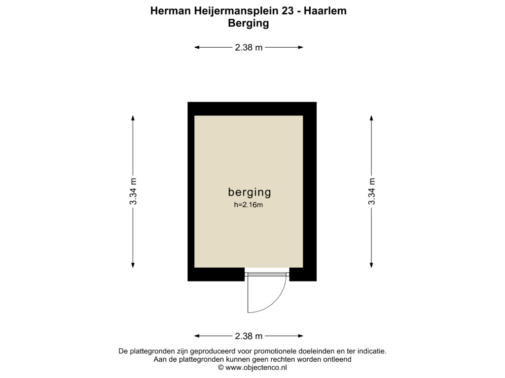 View floorplan of BERGING of Herman Heijermansplein 23