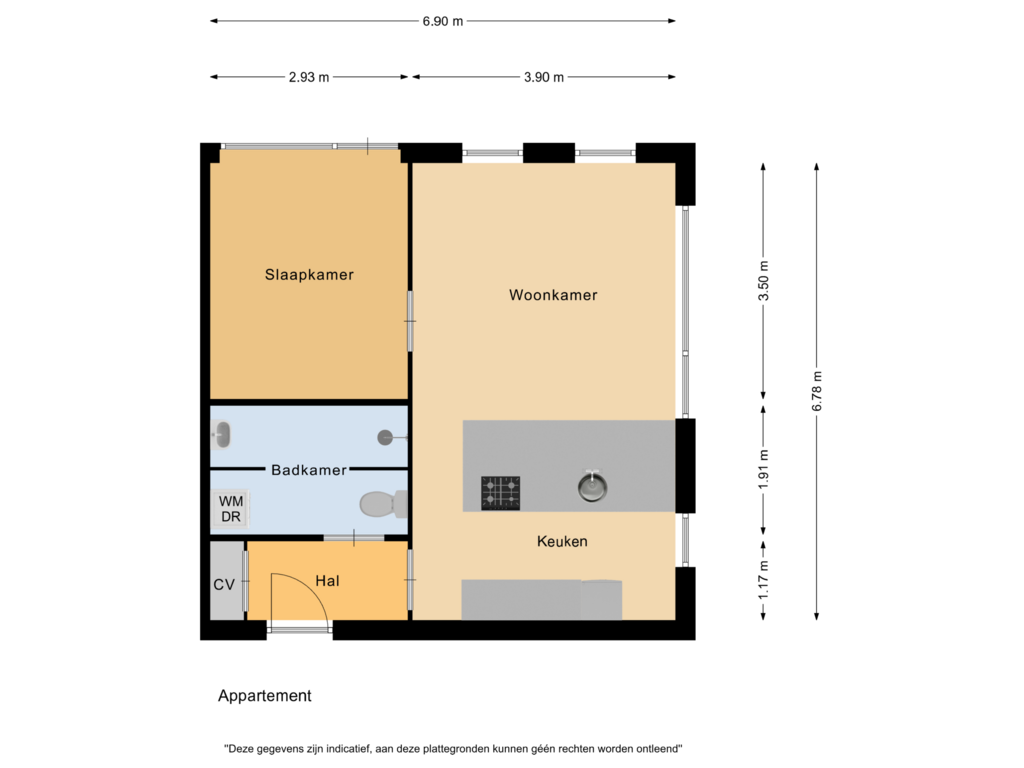 View floorplan of Appartement of Willem Jansenstraat 1