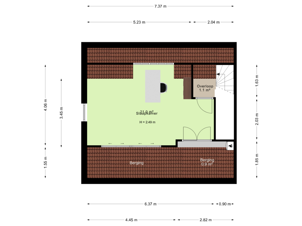 Bekijk plattegrond van 2e verdieping van Julianalaan 2