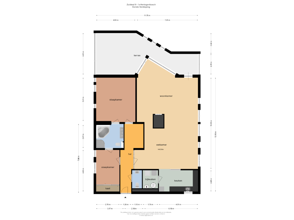 View floorplan of Eerste Verdieping of Zuidwal 9