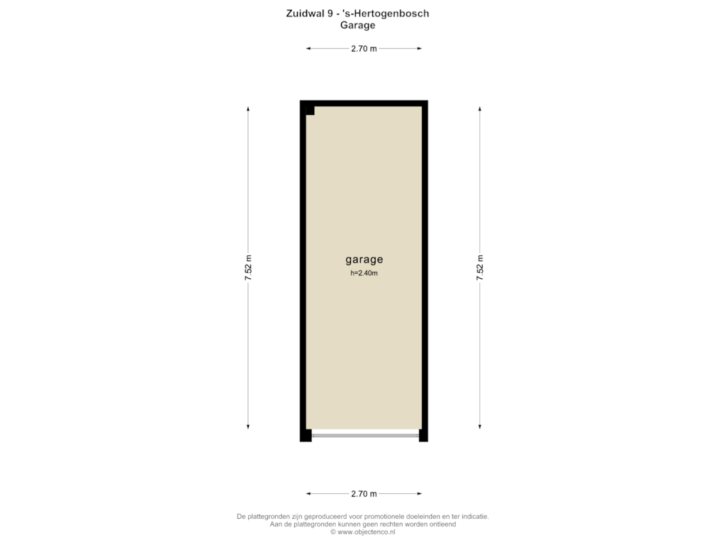 View floorplan of Garage of Zuidwal 9