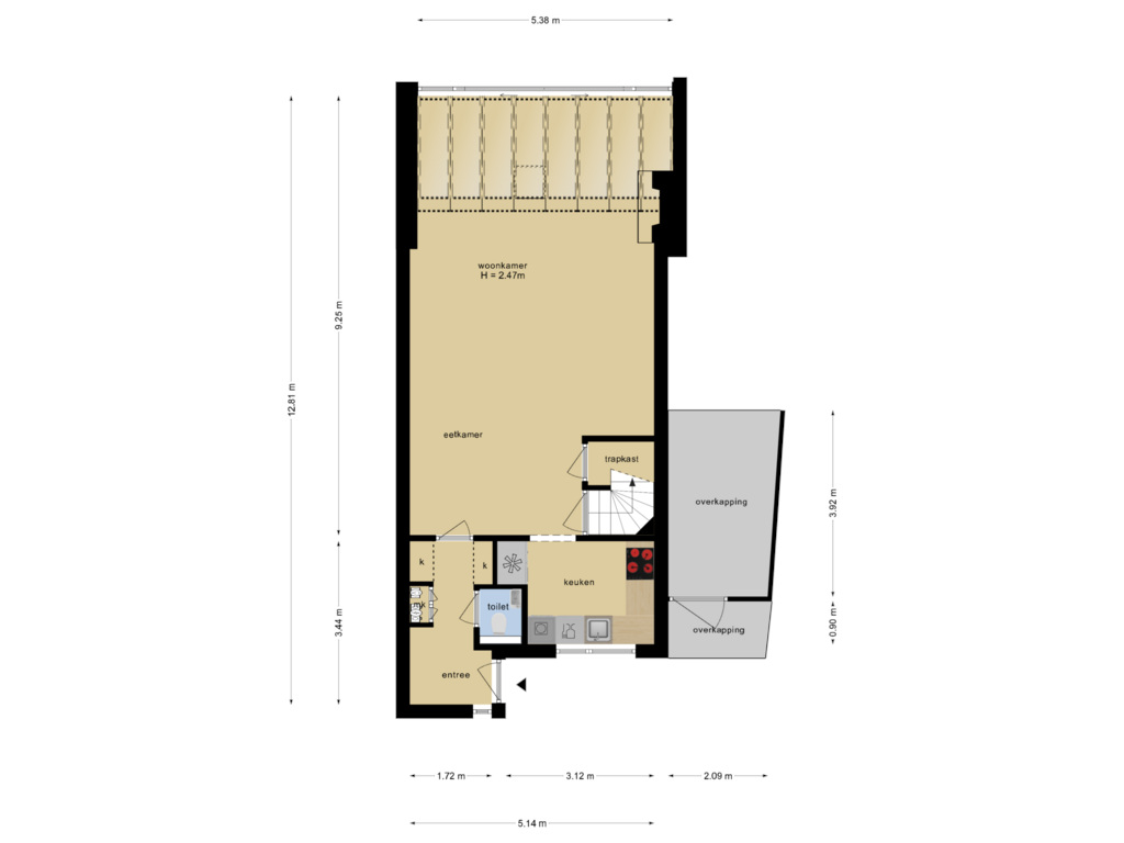 Bekijk plattegrond van Begane Grond van Staringstraat 51