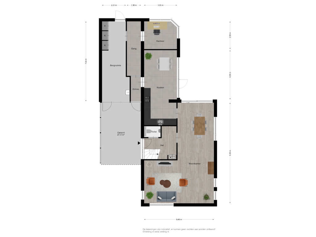 Bekijk plattegrond van Woonlaag 1 van Oude Schoolweg 15