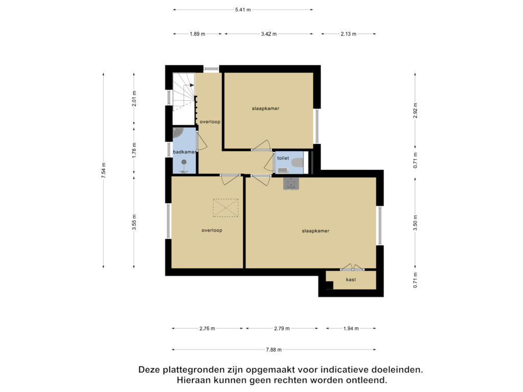 View floorplan of Eerste Verdieping of Zomerstraat 14