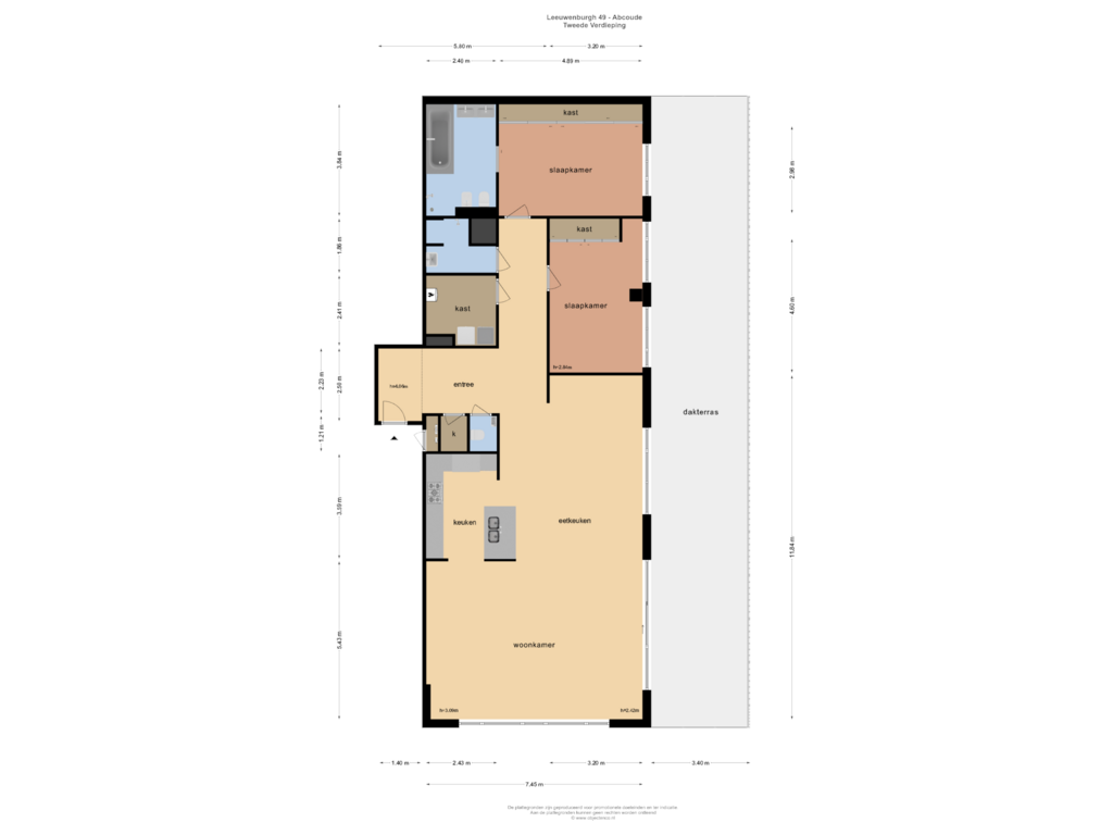 View floorplan of TWEEDE VERDIEPING of Leeuwenburgh 49