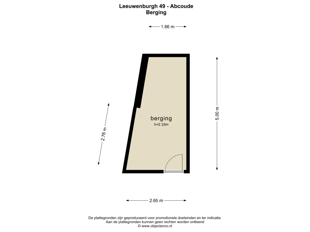 View floorplan of BERGING of Leeuwenburgh 49