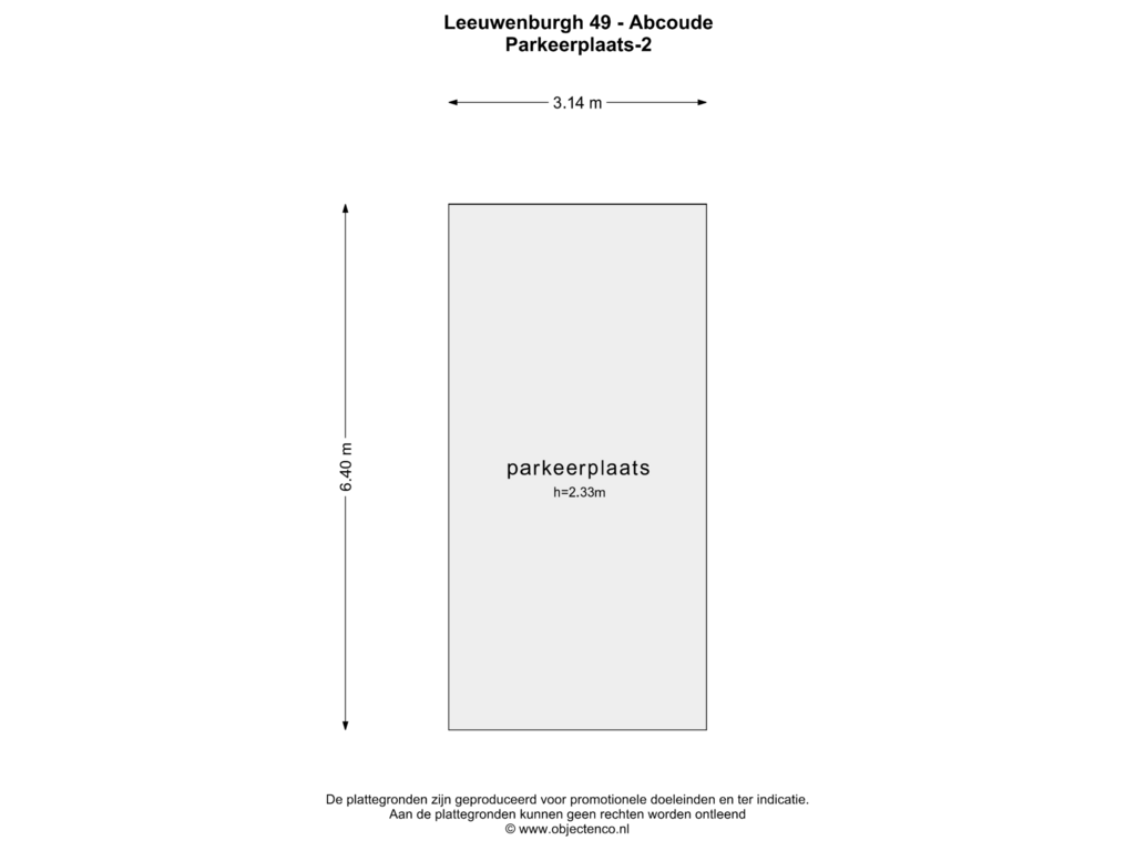 View floorplan of PARKEERPLAATS-2 of Leeuwenburgh 49