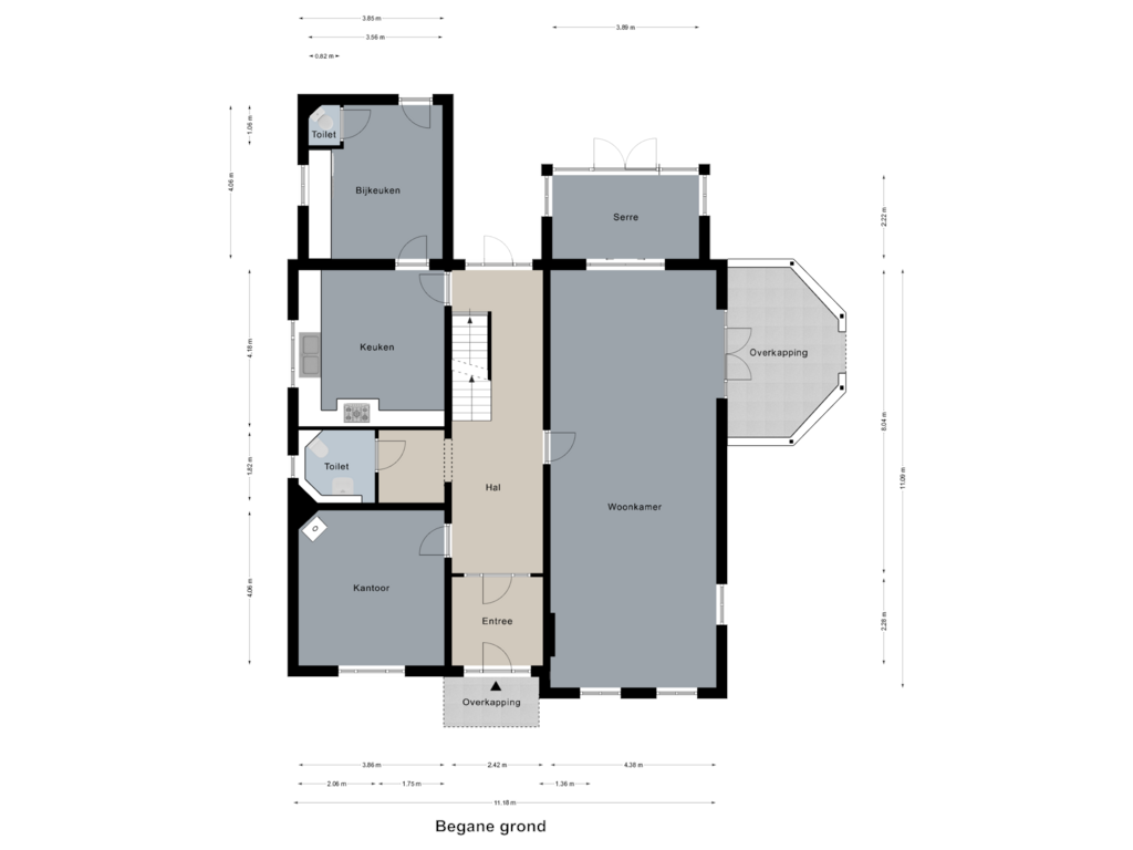 Bekijk plattegrond van Begane grond van Strijthagerweg 15