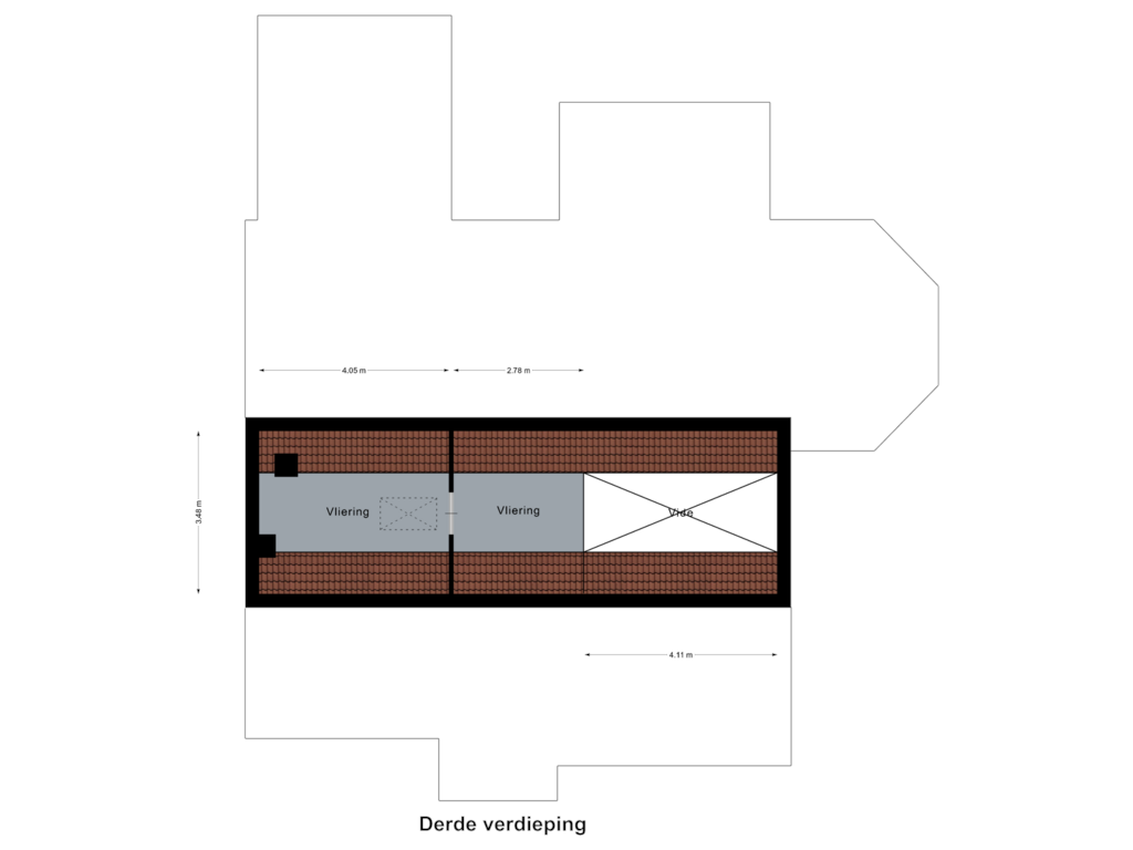 Bekijk plattegrond van Derde verdieping van Strijthagerweg 15