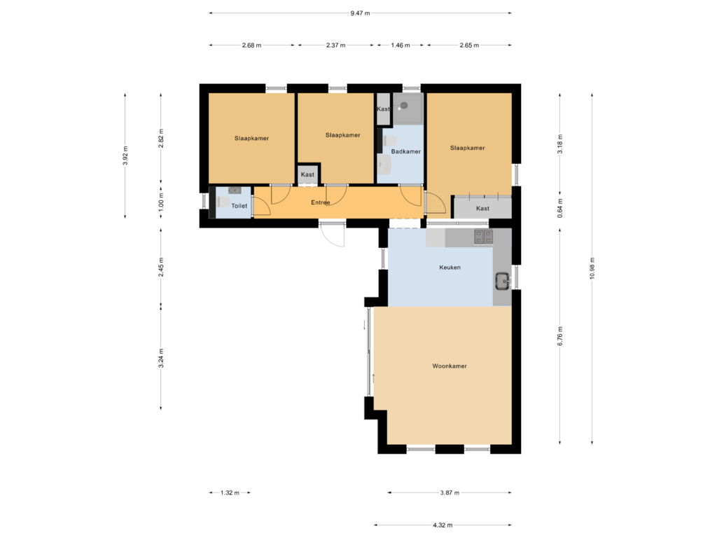 Bekijk plattegrond van Appartement van Maireweg 16-0074