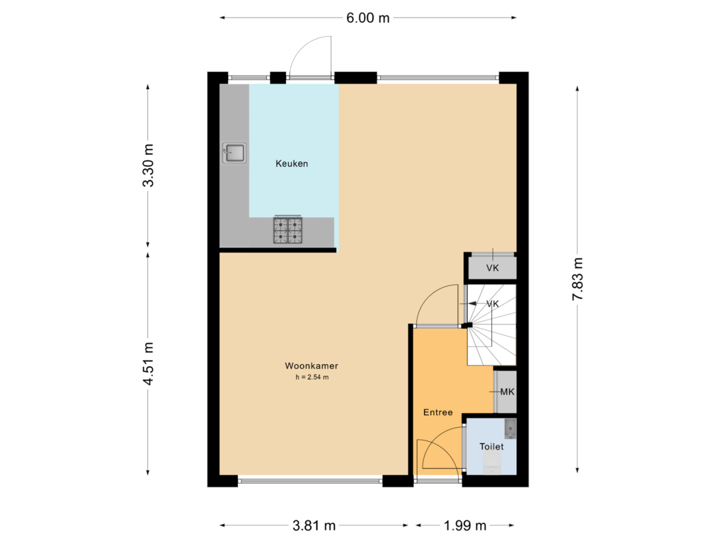 Bekijk plattegrond van Begane grond van Iepenlaan 83