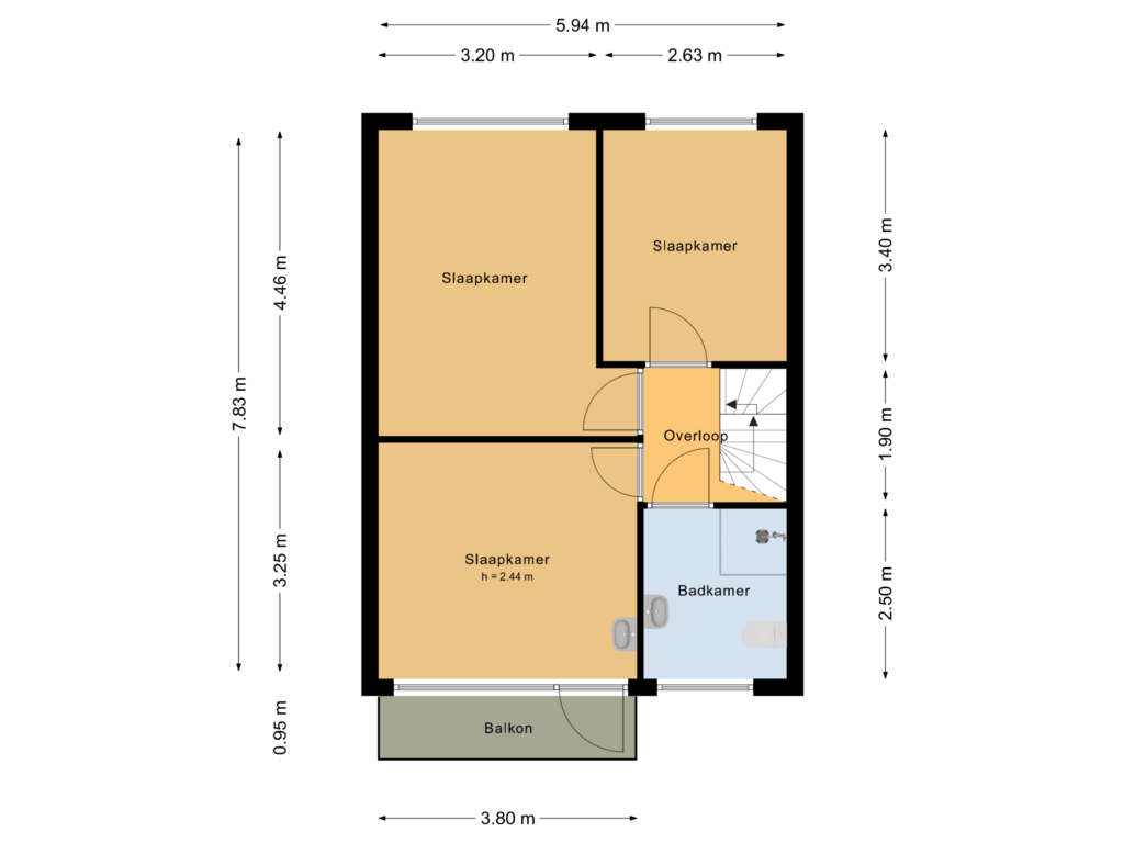 Bekijk plattegrond van Eerste verdieping van Iepenlaan 83