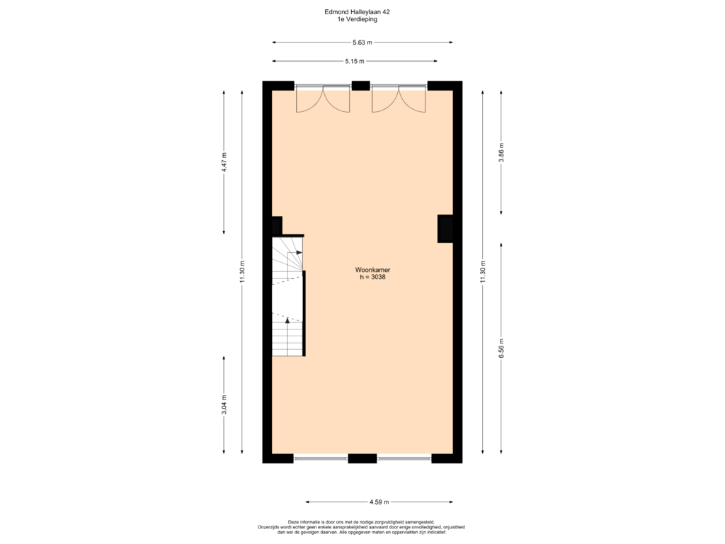 Bekijk plattegrond van 1e Verdieping van Edmond Halleylaan 42-A