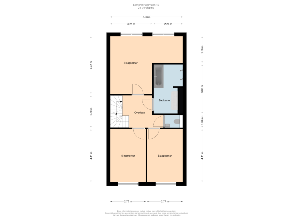 Bekijk plattegrond van 2e Verdieping van Edmond Halleylaan 42-A