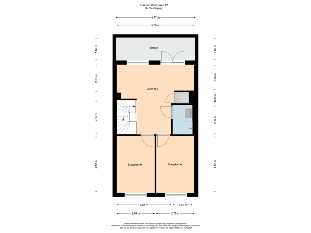 Bekijk plattegrond van 3e Verdieping van Edmond Halleylaan 42-A